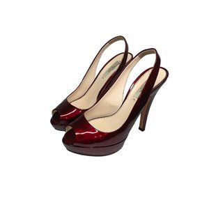 PRADA Burgundy Patent Leather Slingback Pumps - Sz. 36
